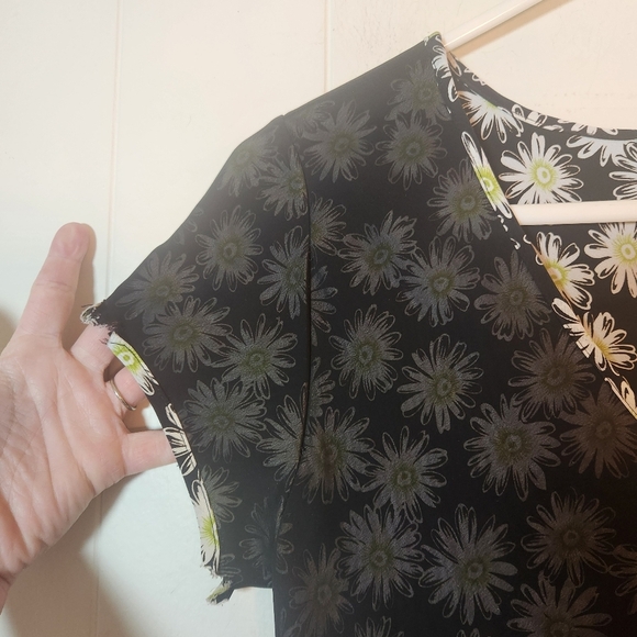 Vintage 90s Express International Maxi Dress Daisy Black Mesh Size 5/6 - Picture 7 of 16